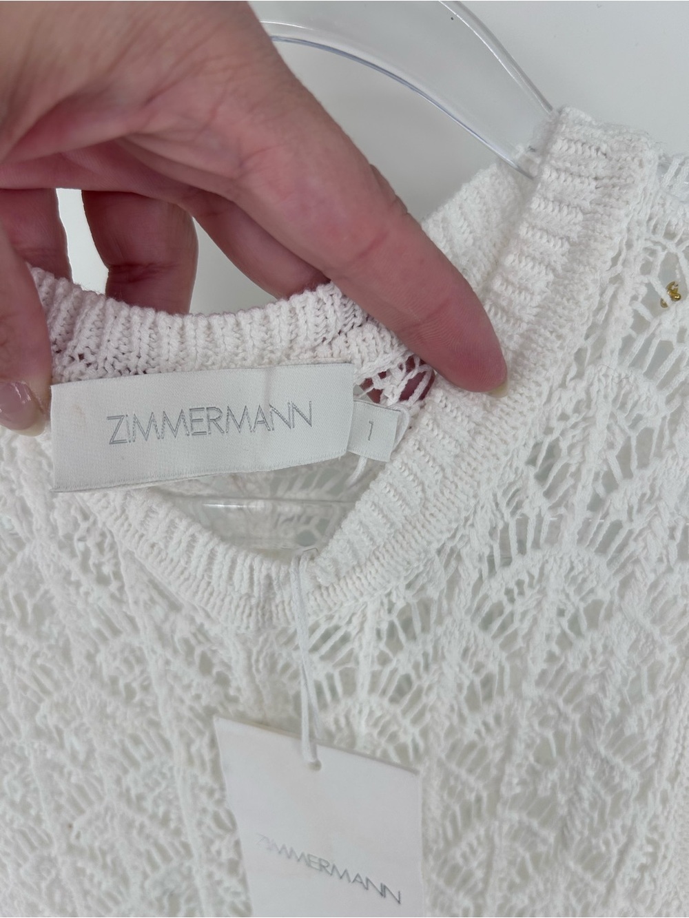 Zimmermann Wylie Open Stitch Cotton Knit Dress White women size AU 1 US 6 NWT - Picture 4 of 10